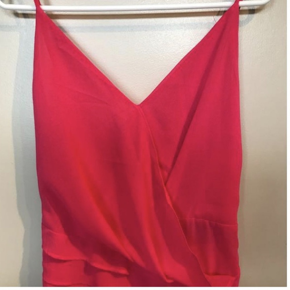 V-neck Spaghetti Strap Asymmetrical Hem Dress - Picture 3 of 4